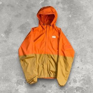 REI Men’s Orange and Tan Hooded Jacket